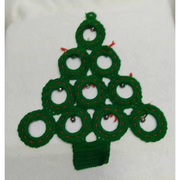 Handmade Crochet Christmas Tree With Wreath Ornaments & Bells‎ - Picture 3 of 6
